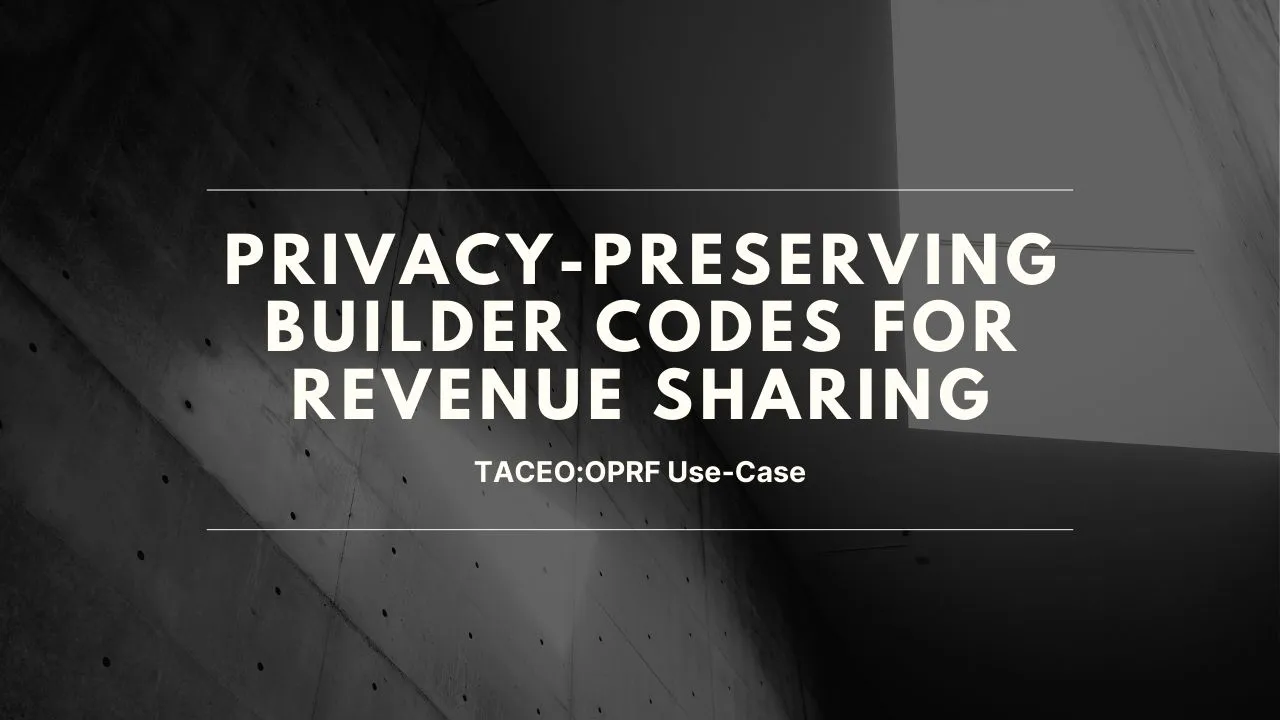 Privacy-Preserving Builder Codes for Revenue Sharing